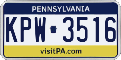 PA license plate KPW3516