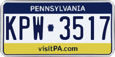 PA license plate KPW3517
