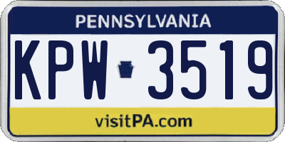 PA license plate KPW3519