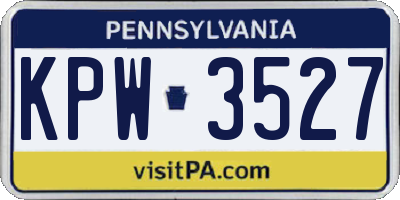 PA license plate KPW3527