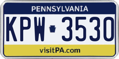 PA license plate KPW3530