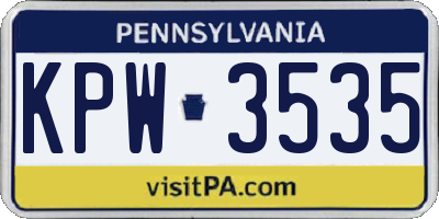PA license plate KPW3535