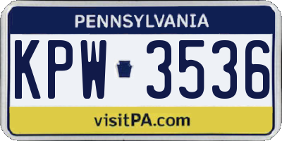 PA license plate KPW3536