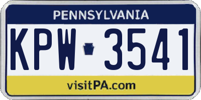 PA license plate KPW3541