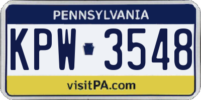 PA license plate KPW3548