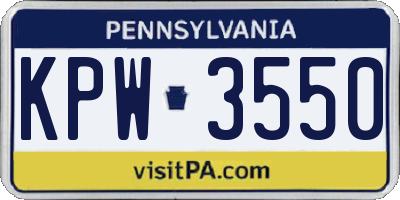 PA license plate KPW3550