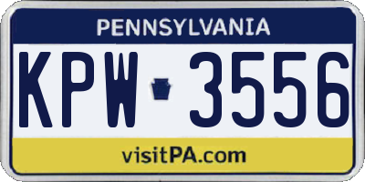 PA license plate KPW3556