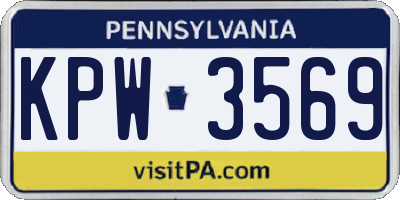 PA license plate KPW3569