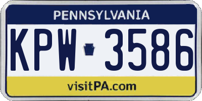 PA license plate KPW3586