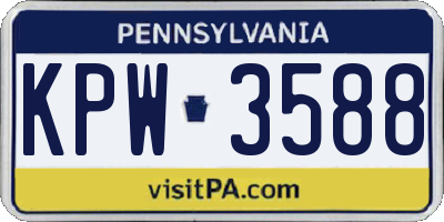 PA license plate KPW3588