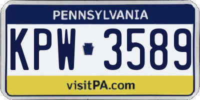 PA license plate KPW3589