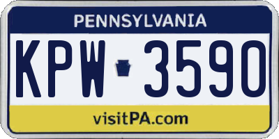 PA license plate KPW3590