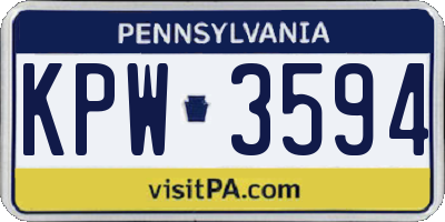 PA license plate KPW3594