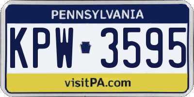 PA license plate KPW3595