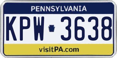 PA license plate KPW3638