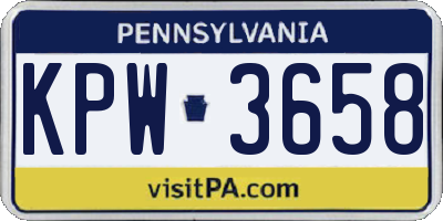 PA license plate KPW3658