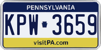 PA license plate KPW3659