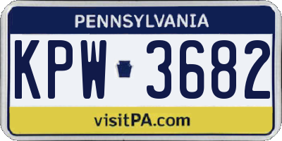 PA license plate KPW3682
