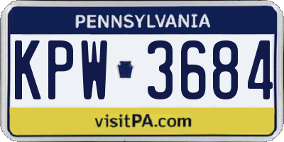 PA license plate KPW3684