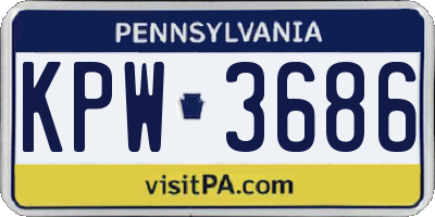 PA license plate KPW3686