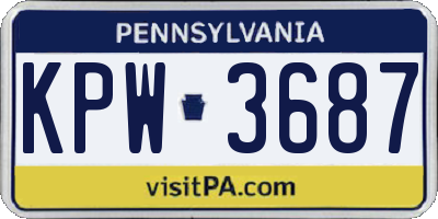 PA license plate KPW3687