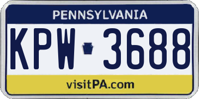 PA license plate KPW3688