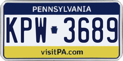 PA license plate KPW3689