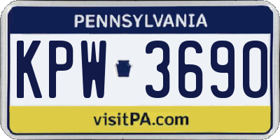 PA license plate KPW3690