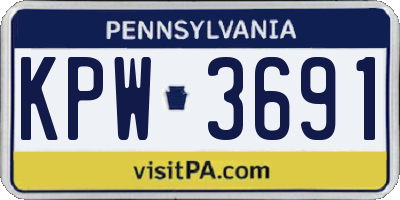 PA license plate KPW3691
