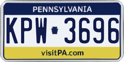 PA license plate KPW3696