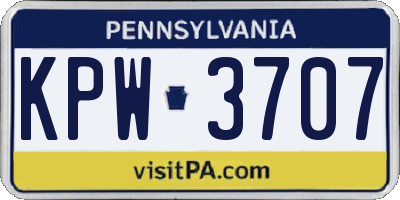 PA license plate KPW3707