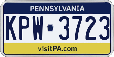 PA license plate KPW3723