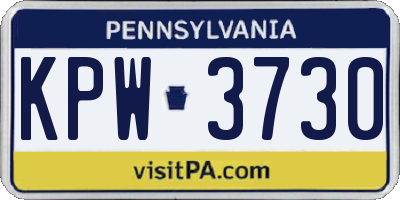 PA license plate KPW3730