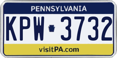 PA license plate KPW3732