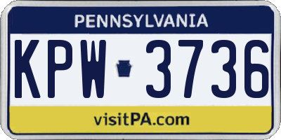 PA license plate KPW3736