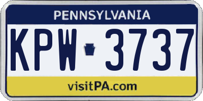 PA license plate KPW3737
