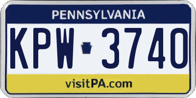 PA license plate KPW3740
