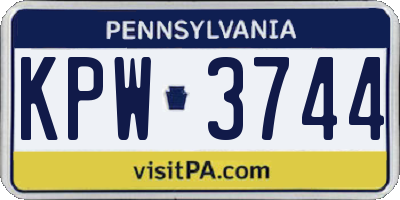 PA license plate KPW3744