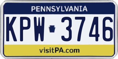 PA license plate KPW3746