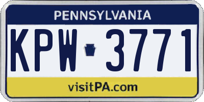 PA license plate KPW3771