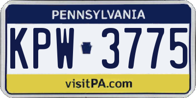 PA license plate KPW3775