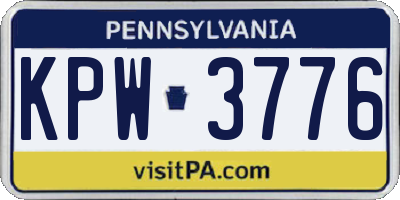 PA license plate KPW3776