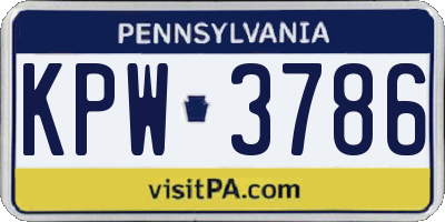 PA license plate KPW3786