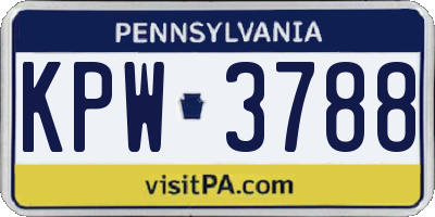 PA license plate KPW3788