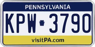 PA license plate KPW3790