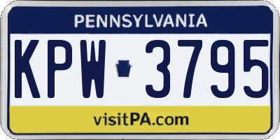 PA license plate KPW3795