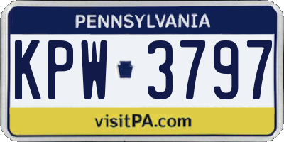 PA license plate KPW3797