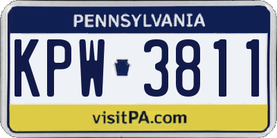 PA license plate KPW3811