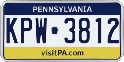 PA license plate KPW3812