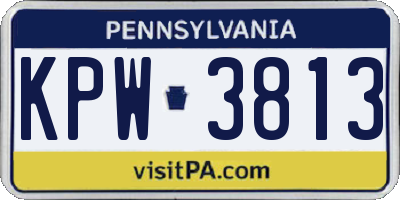 PA license plate KPW3813